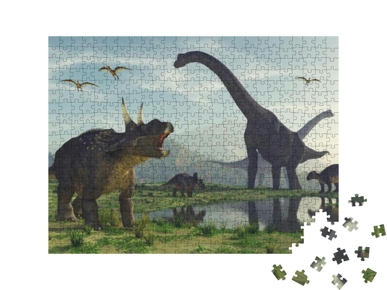 3D Render Dinosaur. This is a 3D Render... Jigsaw Puzzle with 500 pieces