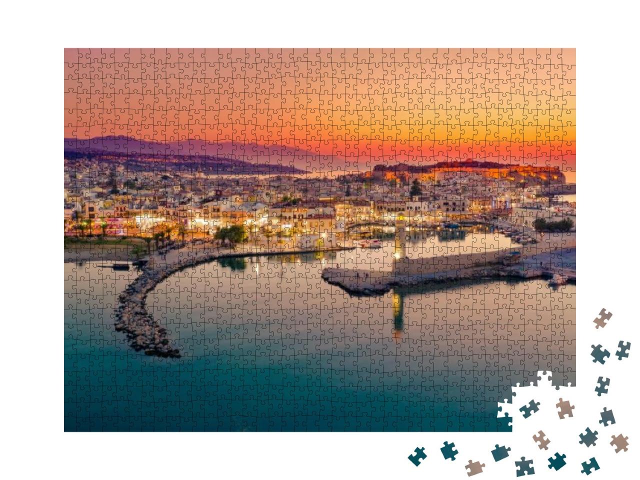 Rethymno City At Crete Island in Greece. the Old Venetian... Jigsaw Puzzle with 1000 pieces