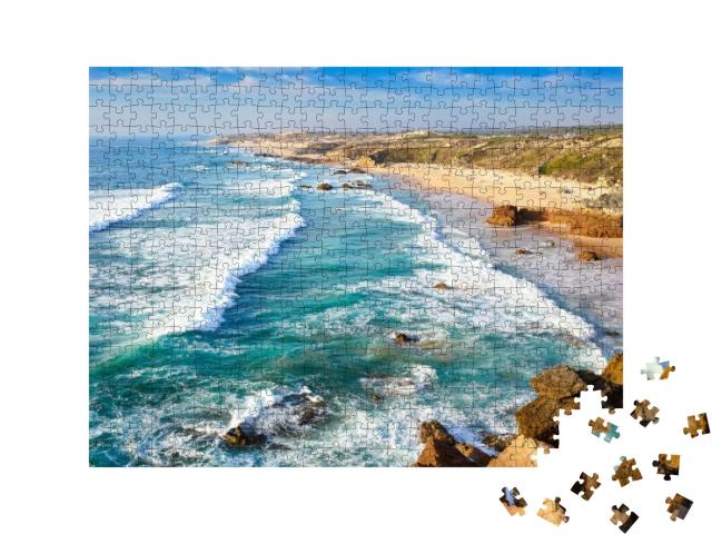 Amazing Cliff Rocks on the West Coast of Portugal in Alen... Jigsaw Puzzle with 500 pieces