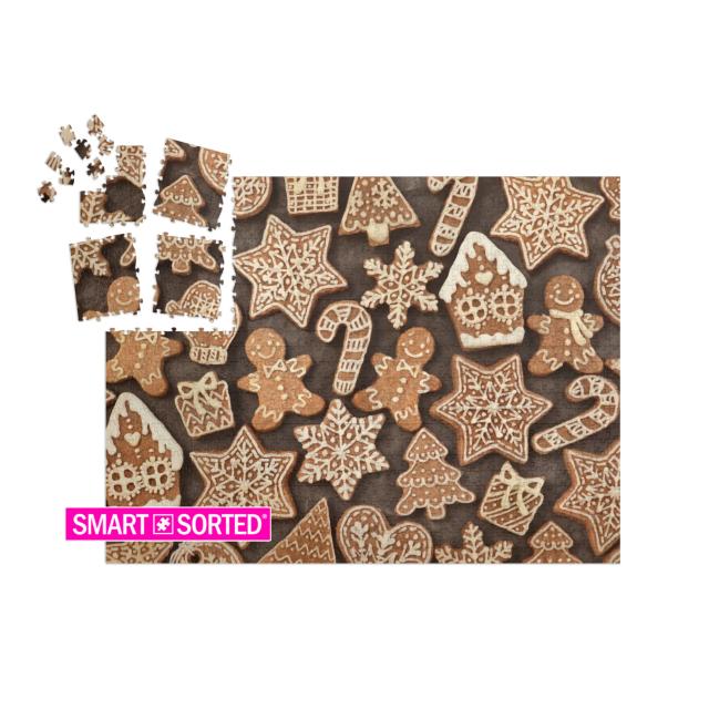 Homemade Gingerbread House & Gingerbread Man Cookies, Fes... | SMART SORTED® | Jigsaw Puzzle with 1000 pieces