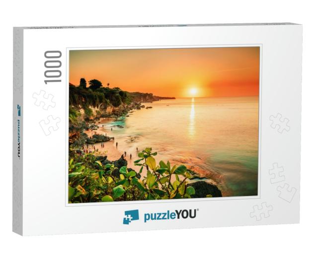 Scenic Sea Landscape, Bali. High Cliff on Tropical Pantai... Jigsaw Puzzle with 1000 pieces