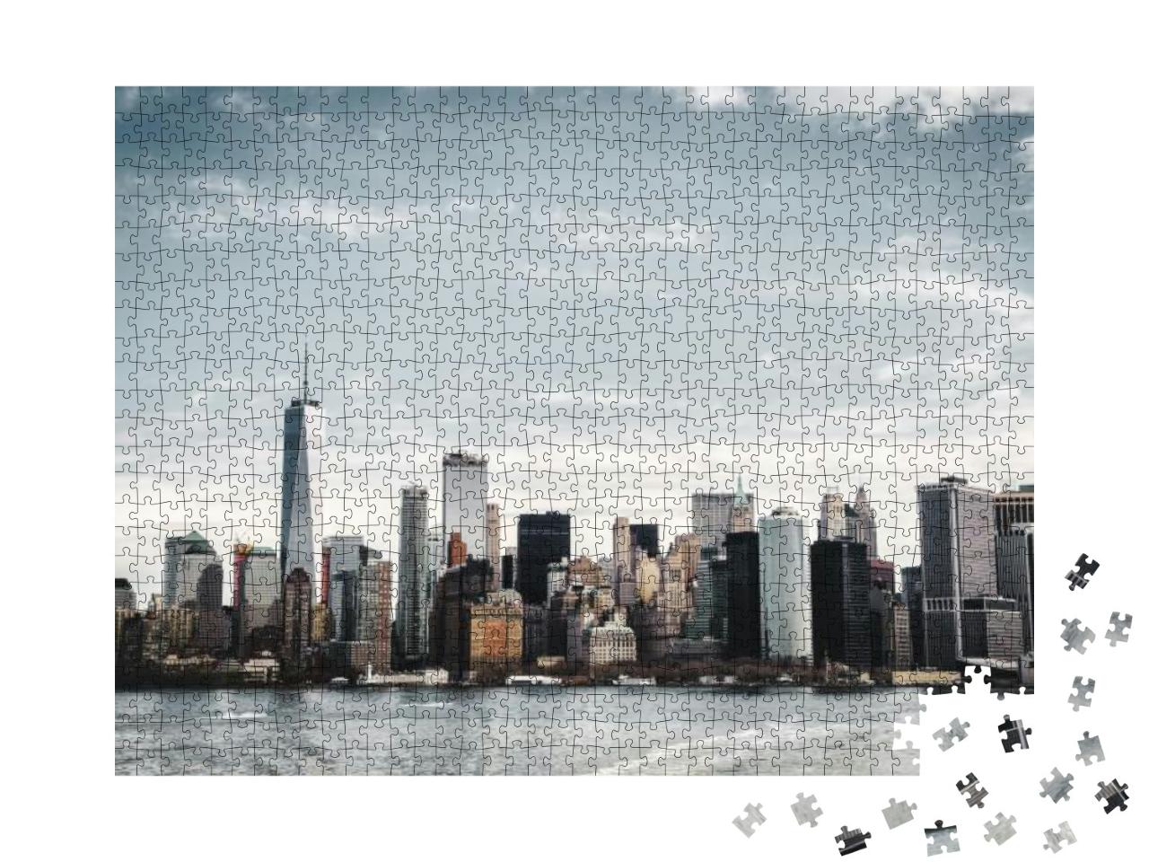 Manhattan Skyline from Hudson River... Jigsaw Puzzle with 1000 pieces