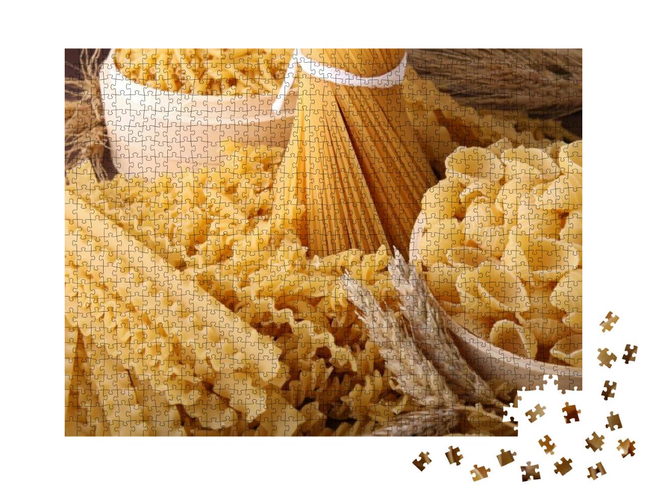 Close Up on Assortment of Uncooked Pasta... Jigsaw Puzzle with 1000 pieces