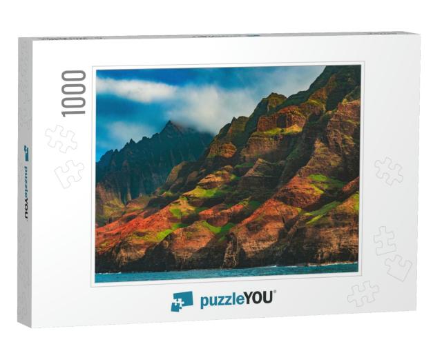 A Close Up Boat View of the Famous Cliffs of the Colorful... Jigsaw Puzzle with 1000 pieces