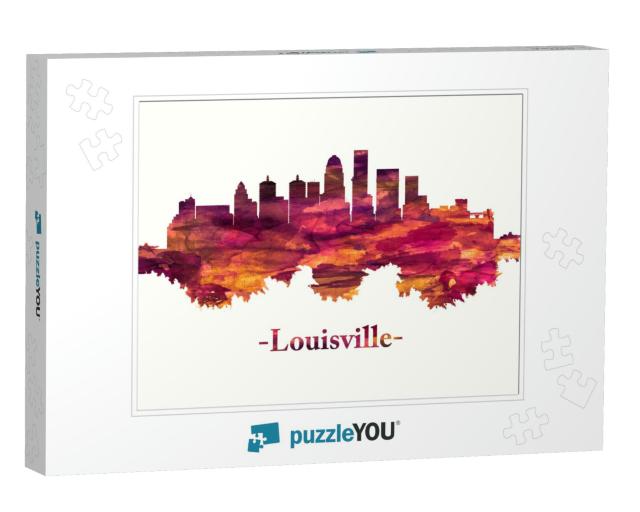 Red Skyline of Louisville, Largest City of Kentucky, Sits... Jigsaw Puzzle