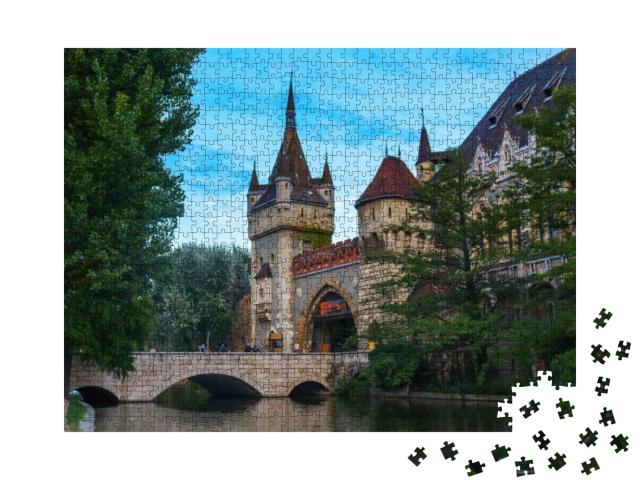 Castle in Hungary in Budapest Enclosed by a Moat... Jigsaw Puzzle with 1000 pieces