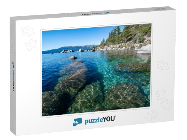 Usa, Nevada, Washoe County, Lake Tahoe. Granite Boulders... Jigsaw Puzzle