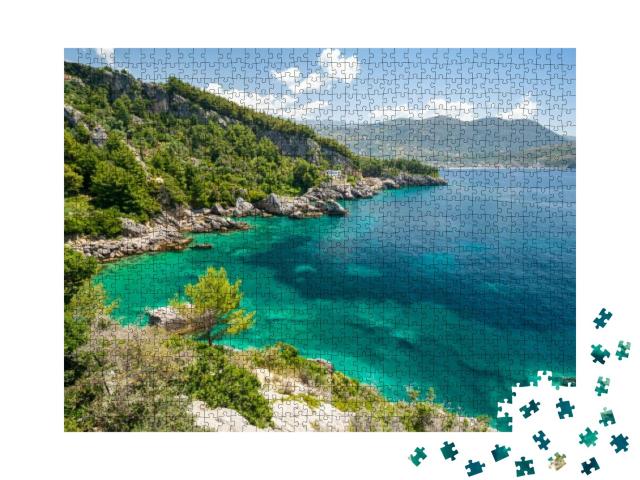 Amazing View on Coast in Himare, Albanian Riviera, Albani... Jigsaw Puzzle with 1000 pieces
