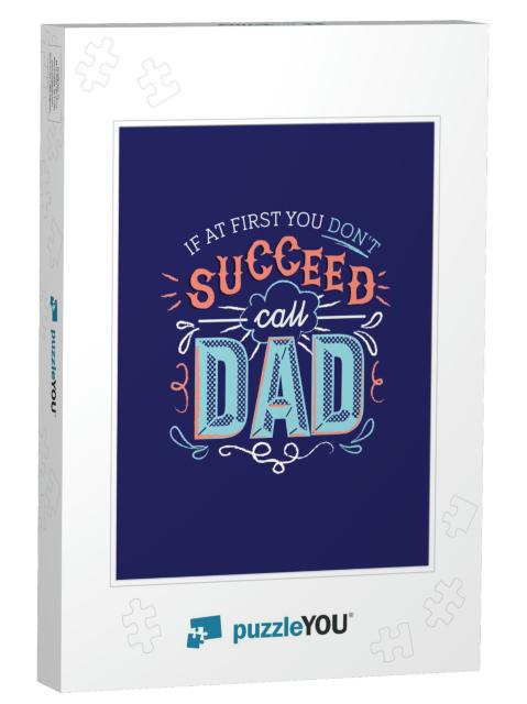 Fathers Day Graphic Typographic Card... Jigsaw Puzzle