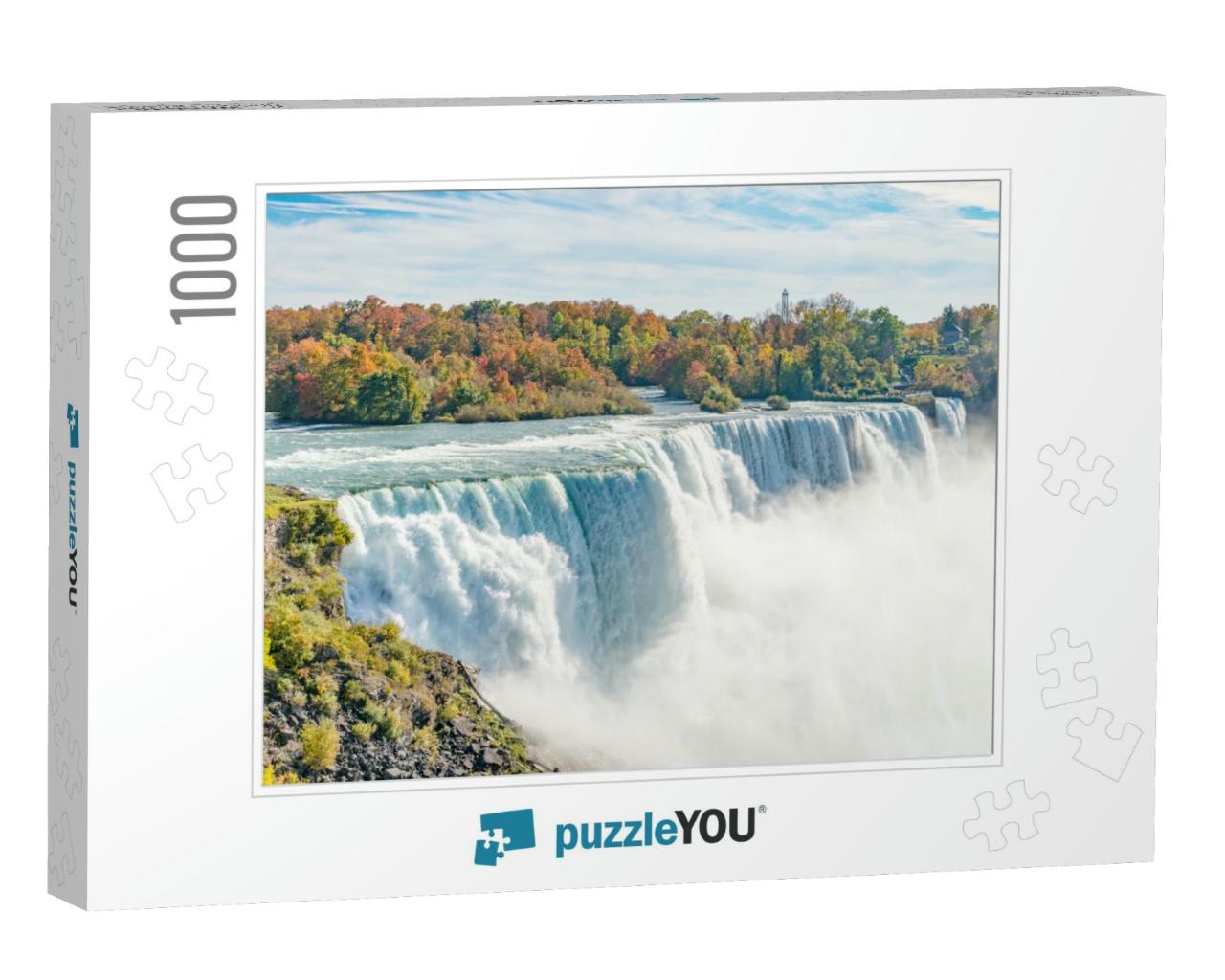 American Falls At Niagara River in Autumn Sunny Day... Jigsaw Puzzle with 1000 pieces