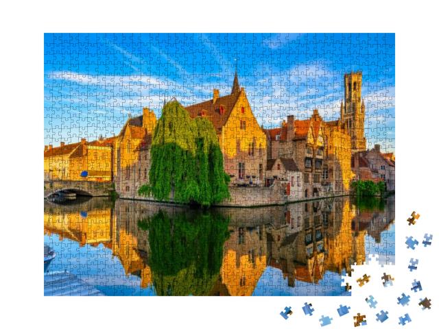 Classic View of the Historic City Center of Bruges Brugge... Jigsaw Puzzle with 1000 pieces