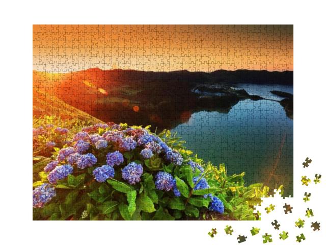 Landscapes of Sete Cidades, Sao Miguel Island, Azores, Po... Jigsaw Puzzle with 1000 pieces