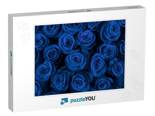 Beautiful Blue Roses, Floral Background... Jigsaw Puzzle