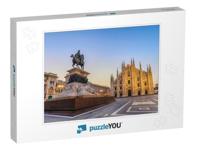 Milan Cathedral Milan Duomo When Sunrise, Milan Milano, I... Jigsaw Puzzle