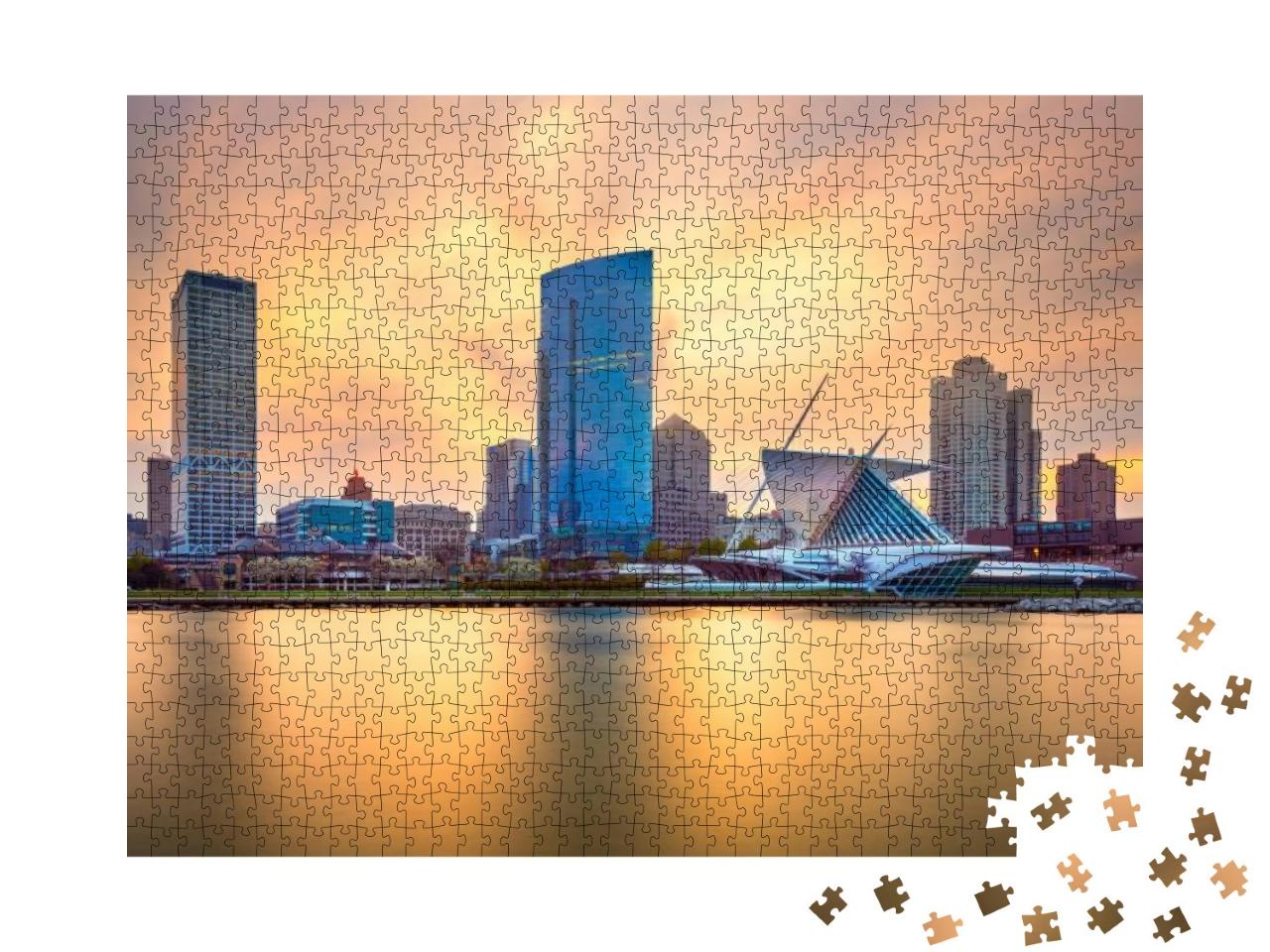Milwaukee, Wisconsin, USA Downtown City Skyline on Lake Mi... Jigsaw Puzzle with 1000 pieces