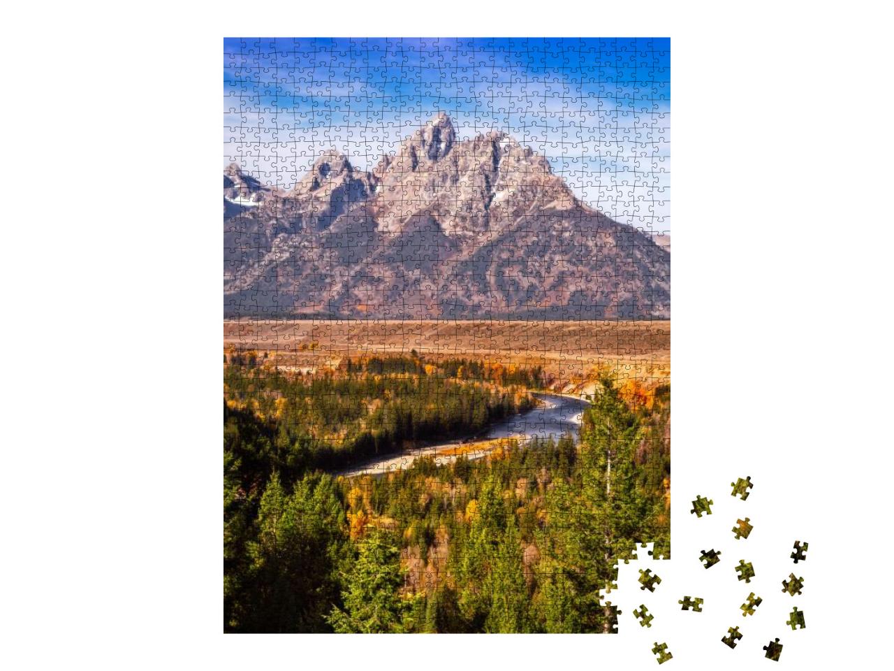 The Snake River in Grand Teton National Park, in Wyoming... Jigsaw Puzzle with 1000 pieces