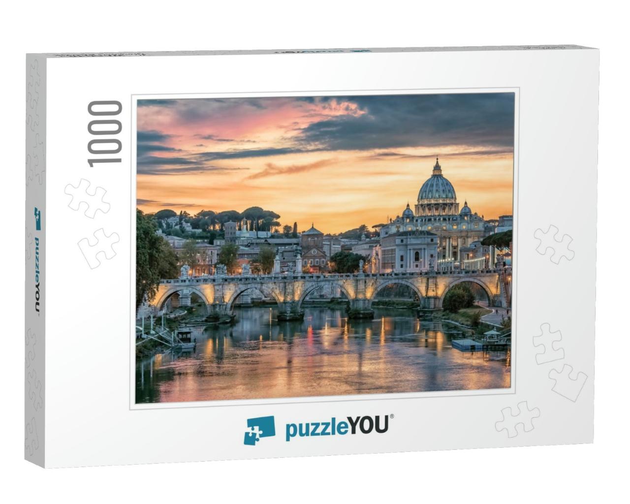 Beautiful Sunset on the City of Rome in Evening... Jigsaw Puzzle with 1000 pieces