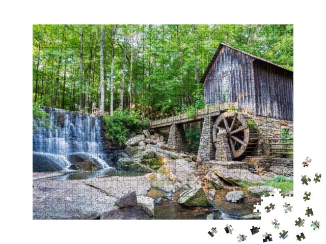 Historic Mill & Waterfall in Marietta, Georgia... Jigsaw Puzzle with 1000 pieces
