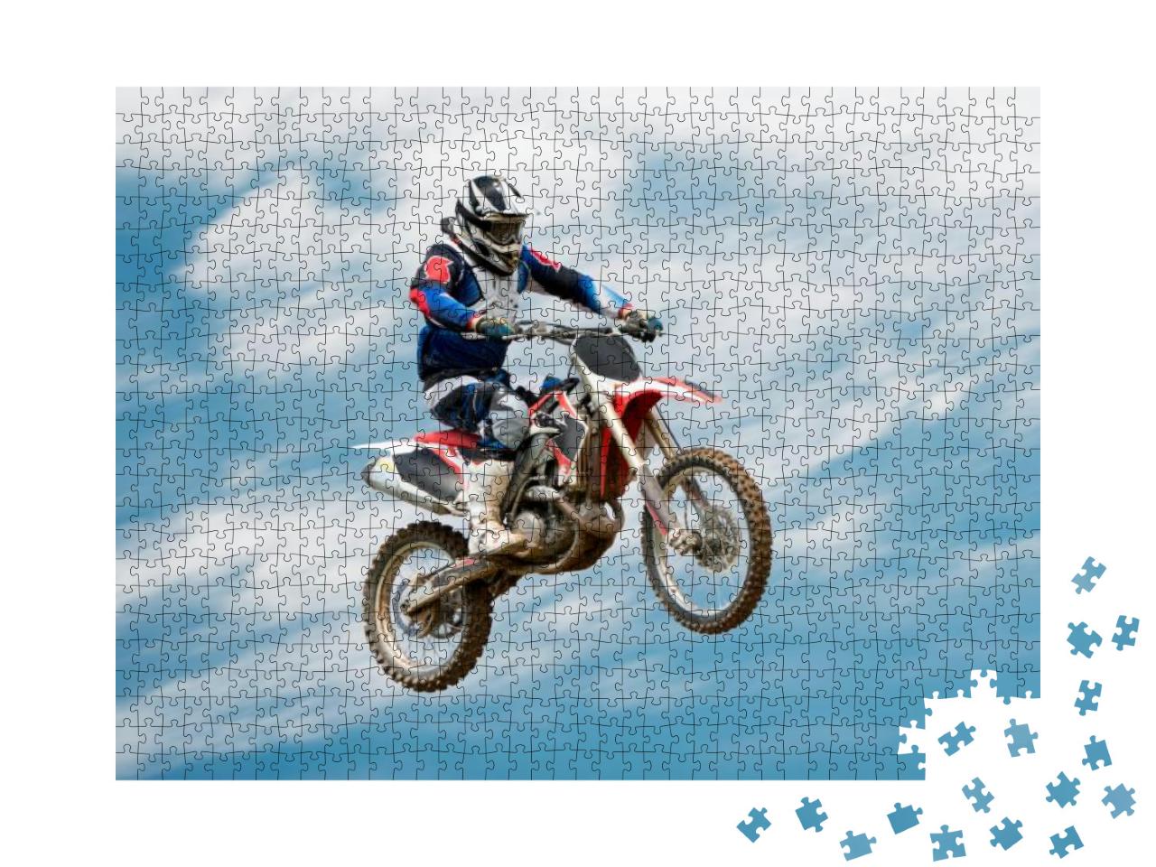 Biker Making Stunt & Jumps in the Air... Jigsaw Puzzle with 1000 pieces