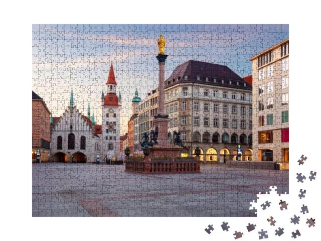 Munich. Cityscape Image of Marien Square in Munich, Germa... Jigsaw Puzzle with 1000 pieces