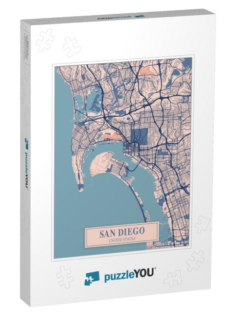 San Diego - United States Breezy City Map is One of the C... Jigsaw Puzzle