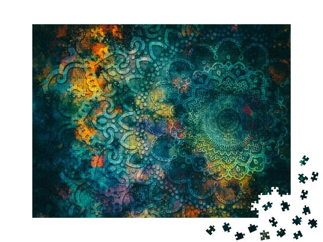Abstract Ancient Geometric Mandala Graphic Design with St... Jigsaw Puzzle with 1000 pieces