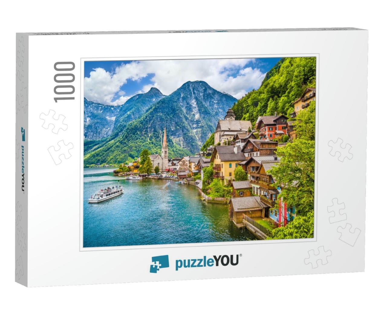Scenic Picture-Postcard View of Famous Hallstatt Mountain... Jigsaw Puzzle with 1000 pieces