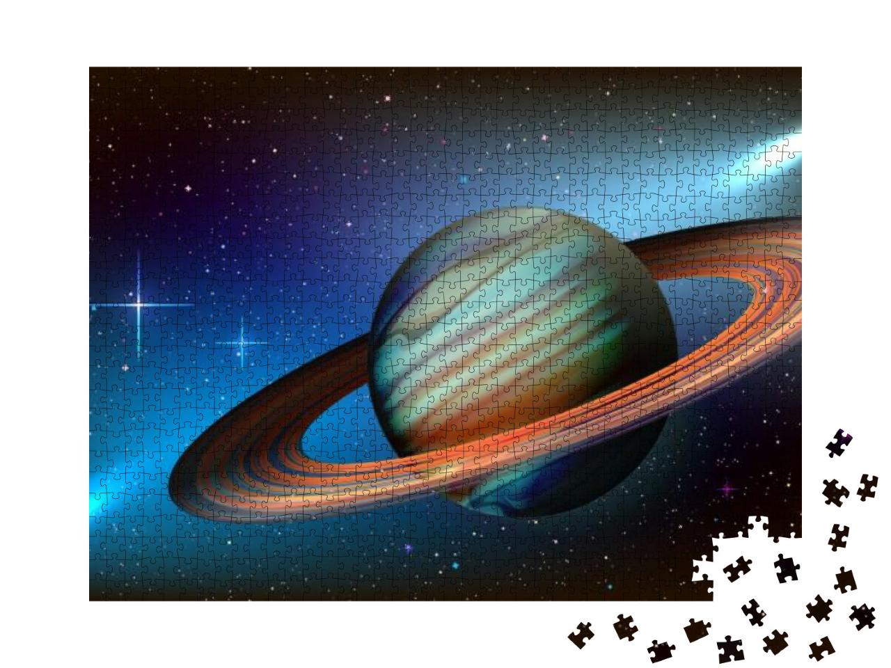 Outer Space Abstract Background with Amazing Nebula Galax... Jigsaw Puzzle with 1000 pieces