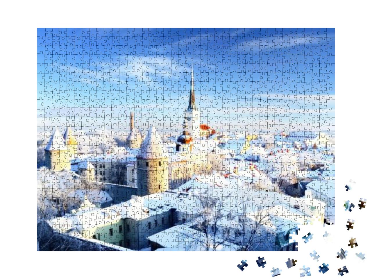 Panoramic Aerial View of the Old Town of Tallinn, Estonia... Jigsaw Puzzle with 1000 pieces