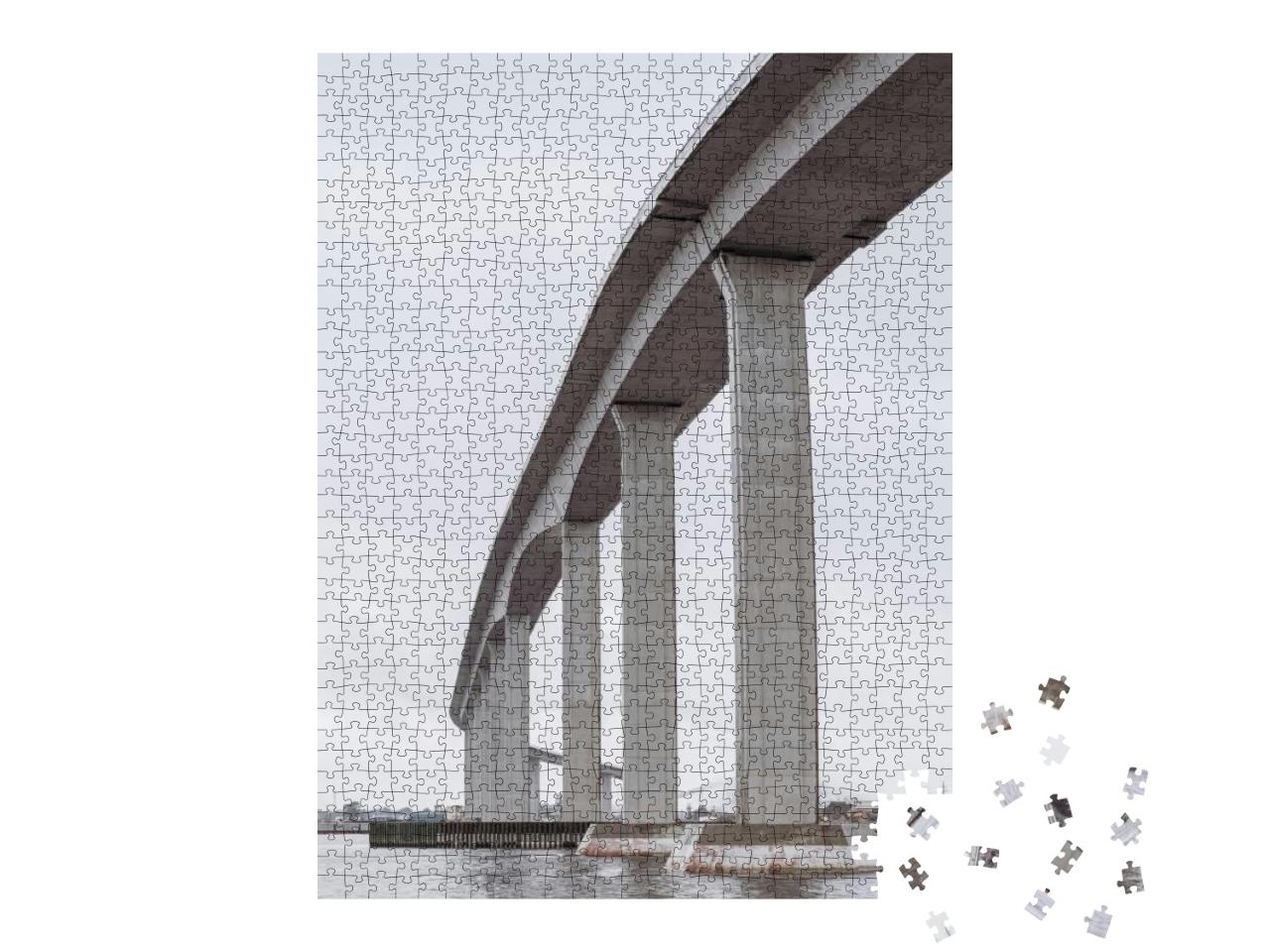 A Ship Crosses Beneath the Massive Jordan Bridge Over the... Jigsaw Puzzle with 1000 pieces
