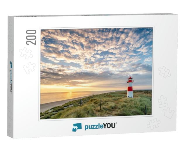 Red Lighthouse on the Island of Sylt in North Frisia, Sch... Jigsaw Puzzle with 200 pieces