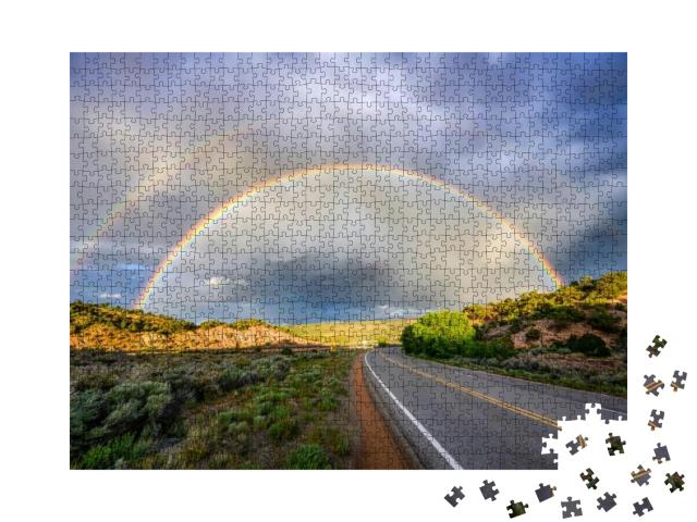 Rainbow Road After Storm Rain... Jigsaw Puzzle with 1000 pieces