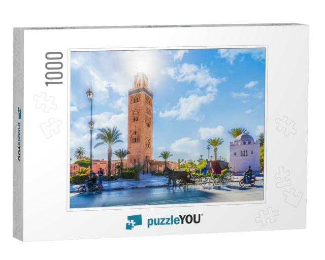 Koutoubia Mosque Minaret Located At Medina Quarter of Mar... Jigsaw Puzzle with 1000 pieces