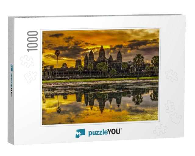 Angkor Wat in Cambodia During Sunrise... Jigsaw Puzzle with 1000 pieces