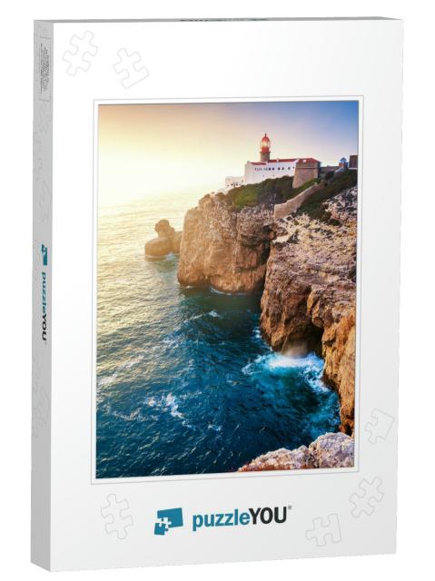 Lighthouse on Cape St. Vincent At Sunset in Algarve, Port... Jigsaw Puzzle