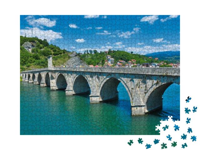 The Mehmed Pasa Sokolovic Bridge Over the Drina River in... Jigsaw Puzzle with 1000 pieces