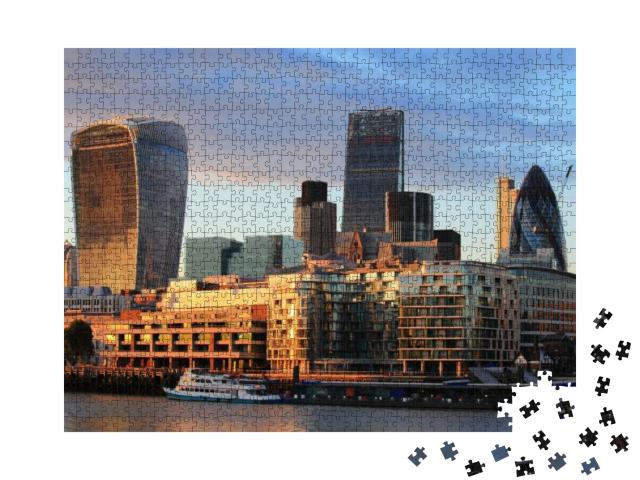 Cityscape of London At Night, United Kingdom, Up... Jigsaw Puzzle with 1000 pieces