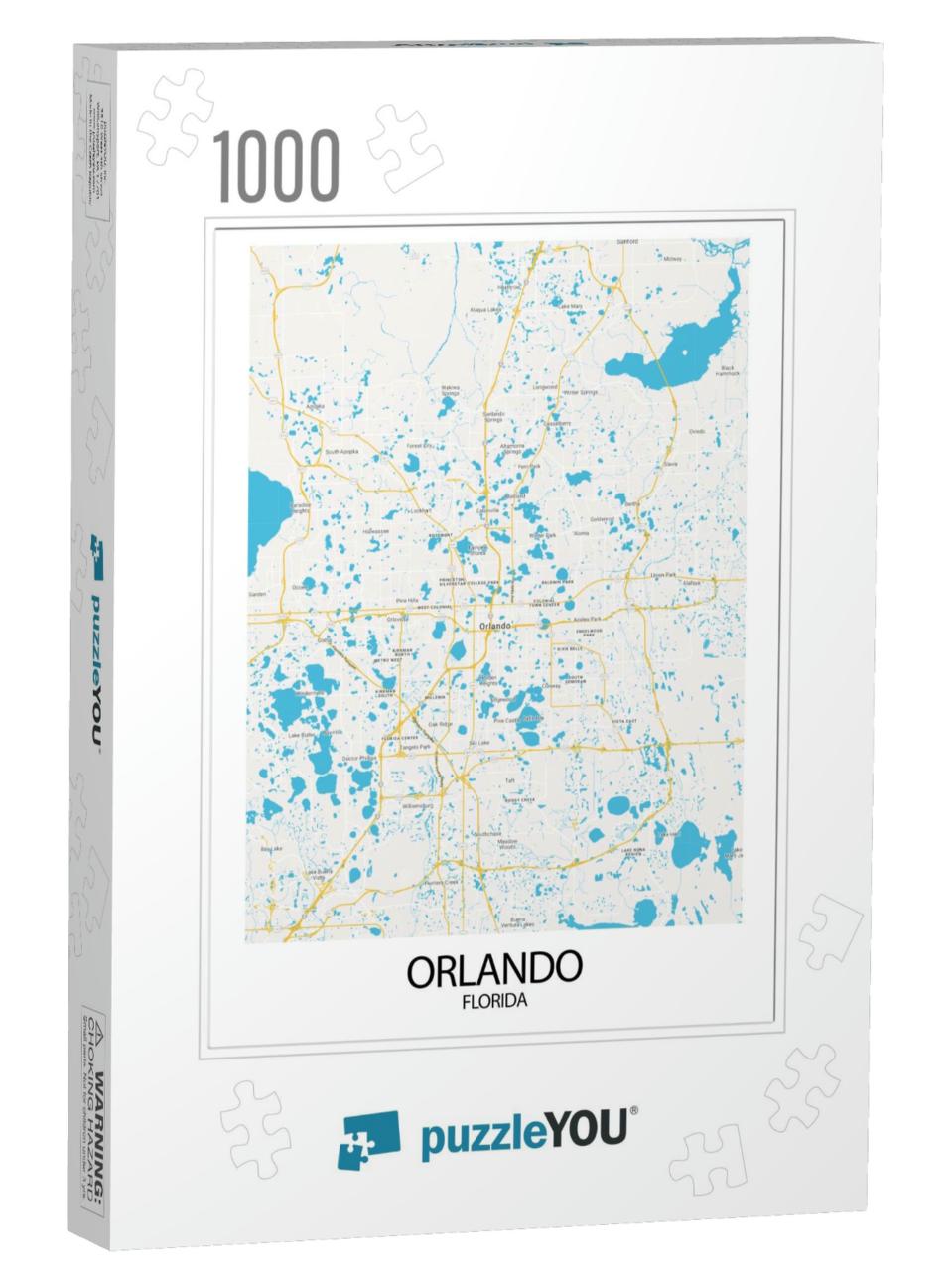 Poster Orlando - Florida Map. Road Map. Illustration of O... Jigsaw Puzzle with 1000 pieces