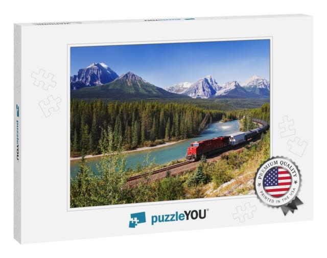 Train Passing Through Bow Valley Under the Surveillance o... Jigsaw Puzzle