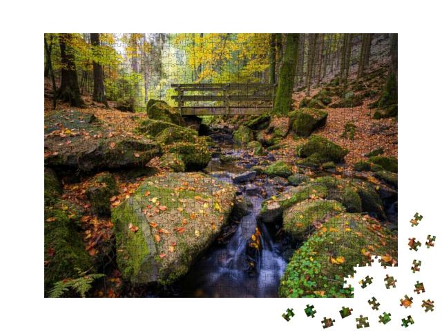 The Silberbachtal in Autumn in the Teutoburger Wald, Horn... Jigsaw Puzzle with 1000 pieces
