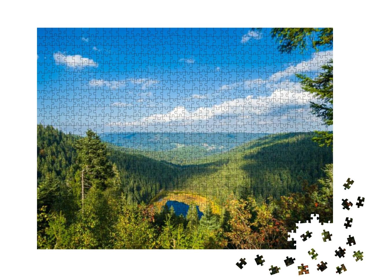 The Huzenbacher Lake Near Baiersbronn, Black Forest, Bade... Jigsaw Puzzle with 1000 pieces