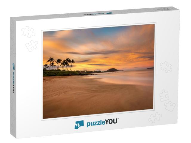 Fiery Sunrise from Secret Beach, Maui, Hawaii... Jigsaw Puzzle