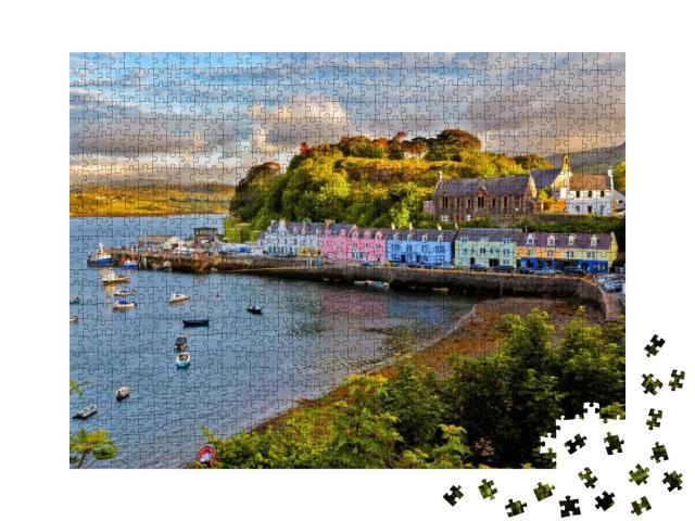 View on Portree Before Sunset, Isle of Skye, Scotland... Jigsaw Puzzle with 1000 pieces