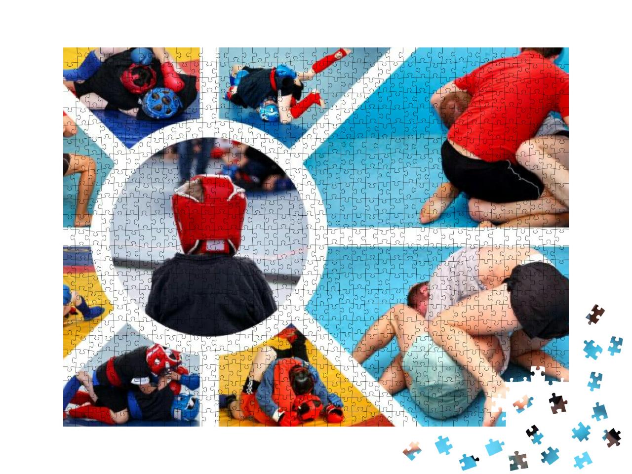 Creative Sport Collage About Wrestling Competitions & Tra... Jigsaw Puzzle with 1000 pieces