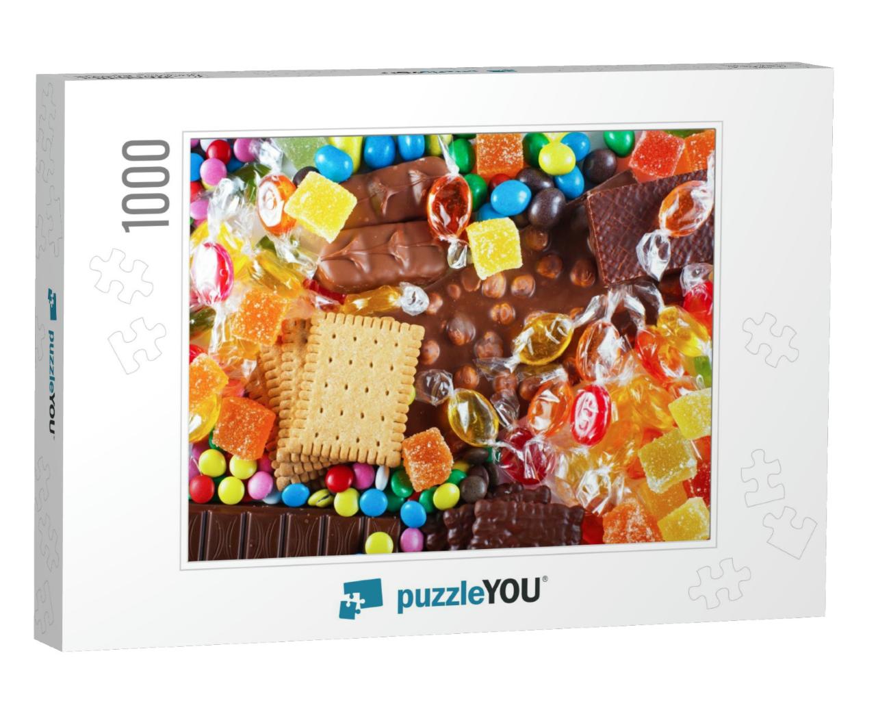 Food Concept - Candy, Chocolate, Candy Bars, Jelly... Jigsaw Puzzle with 1000 pieces