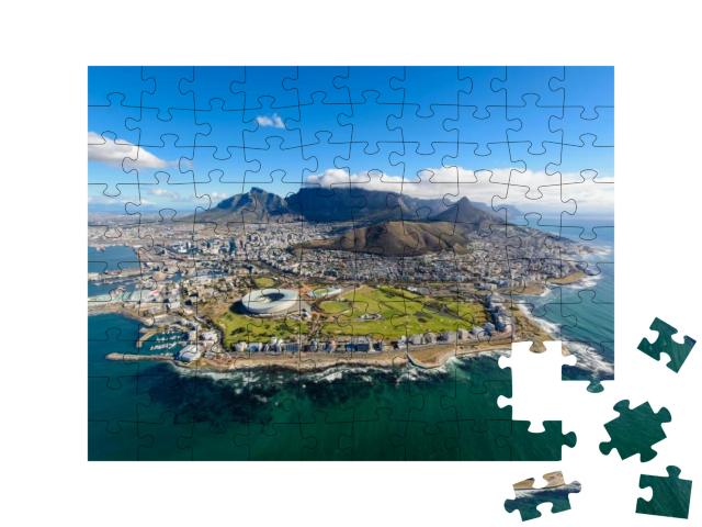 Aerial View of Cape Town, South Africa on a Sunny Afterno... Jigsaw Puzzle with 100 pieces
