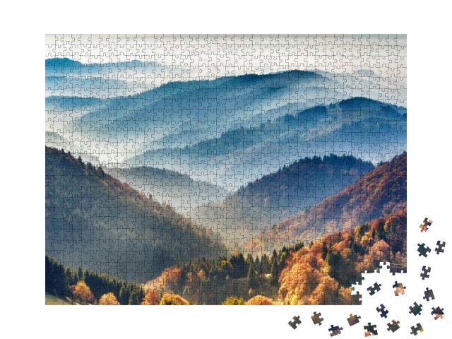 Scenic Mountain Landscape. View on the Black Forest, Germ... Jigsaw Puzzle with 1000 pieces