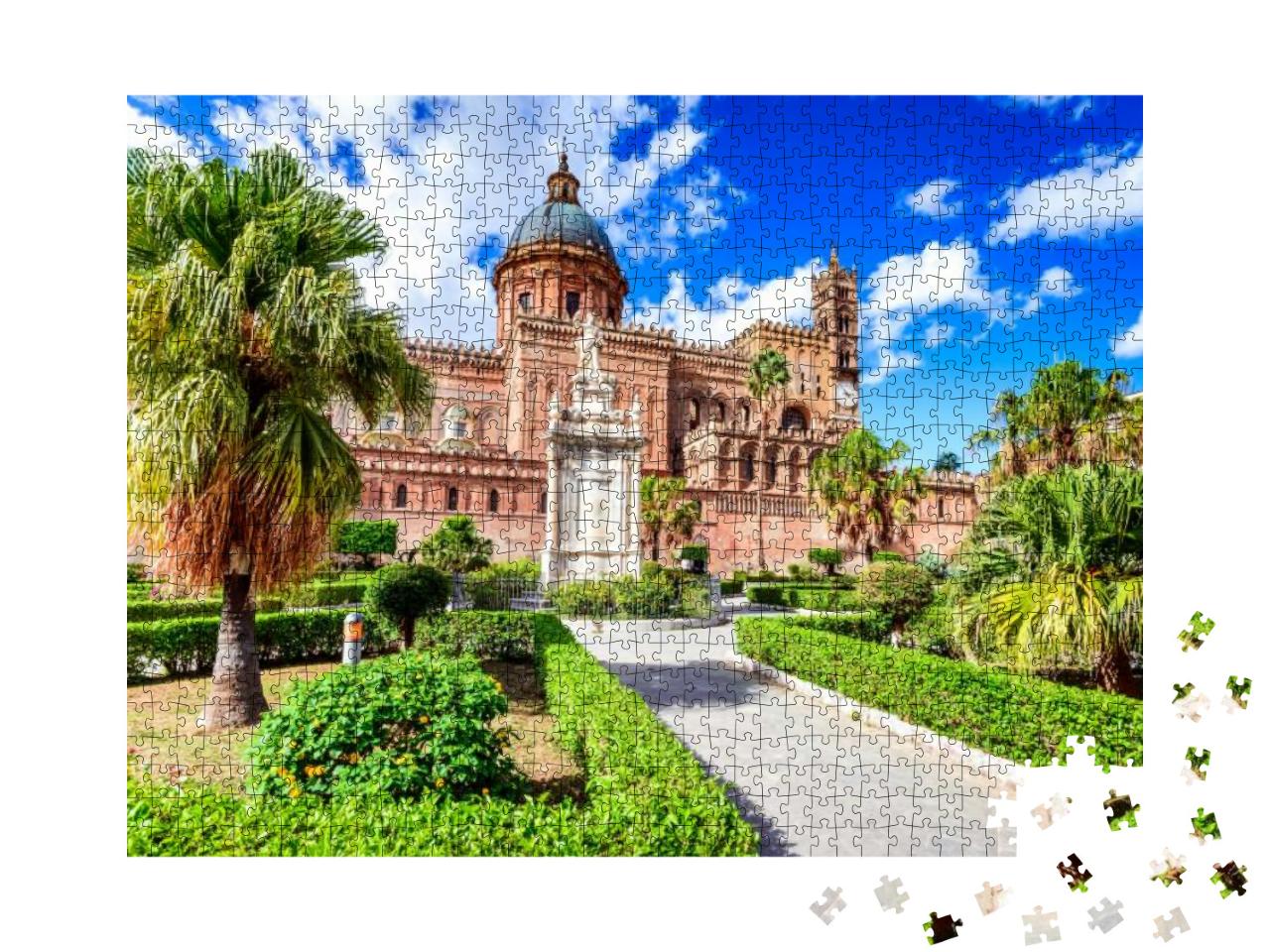 Palermo, Sicily. Twilight View Norman Cathedral of Assump... Jigsaw Puzzle with 1000 pieces