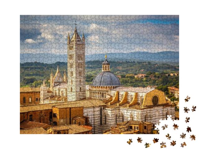 Aerial View Over Siena Siena Cathedral, Italy... Jigsaw Puzzle with 1000 pieces