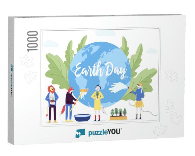 Little Character Prepare for the Day of the Earth... Jigsaw Puzzle with 1000 pieces